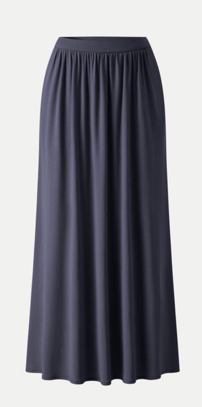 OGL Women’s M Smoky Navy Midi Skirt A-Line Pull-On Casual Comfort New